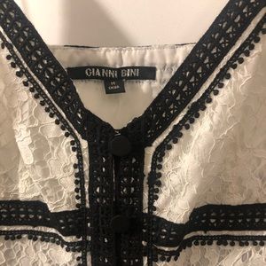 Gianni Binni lace black and white midi dress.